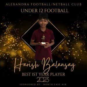 Under 12 Football Best 1st Year Player