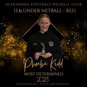 Under 13 Netball - Red - Most Determined