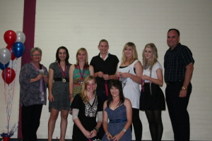 Under 18 Girls with Asst Coach Graeme Russell and Manager Sue Brazier (Coach Harry Spencer absent)