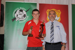 Moss Vale's Scott Woods, AA Men's Youth Grade Player of the Year presented by Ian Campbell.