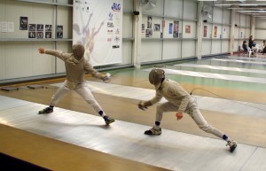 Warming Up & learning the rules before the Sabre Teams Event starts